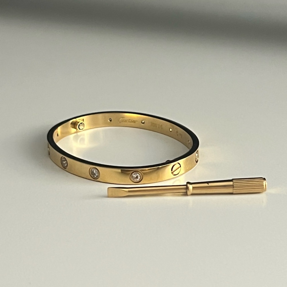 Gold Love Bracelet with Key to lock/unlock